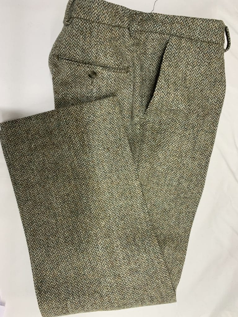 Mens Trousers - Gray Herringbone Tweed